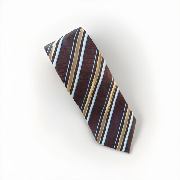 Hugo Boss Other - Hugo Boss Necktie Striped Silk 3.25” Made In Italy Brown Blue